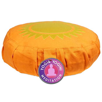 Orange med Guld Sol - Barn (Mindre Vuxen) Meditationskudde