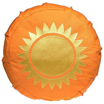 Orange med Guld Sol - Barn (Mindre Vuxen) Meditationskudde
