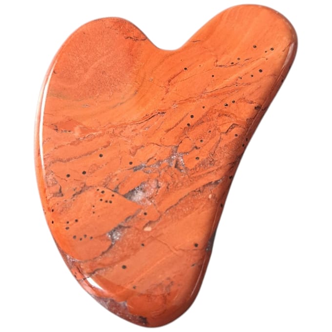 Heart Shaped Gua Sha  Massage i Red Jasper, röd jaspis - 2