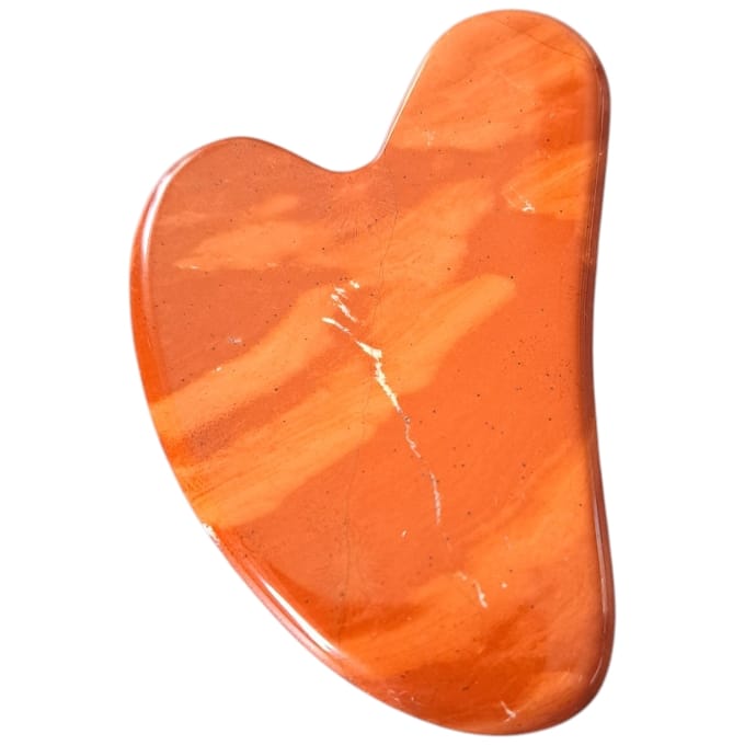 Heart Shaped Gua Sha  Massage i Red Jasper, röd jaspis - 5