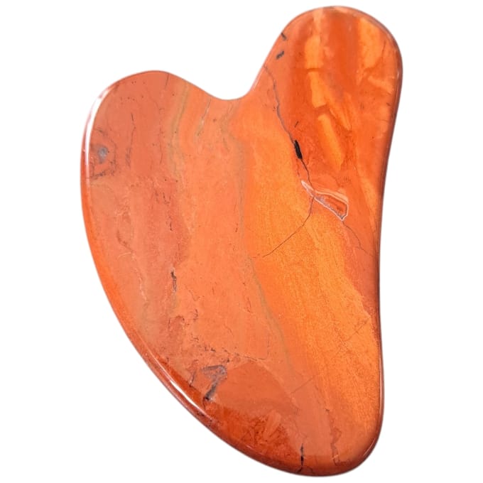 Heart Shaped Gua Sha  Massage i Red Jasper, röd jaspis - 4