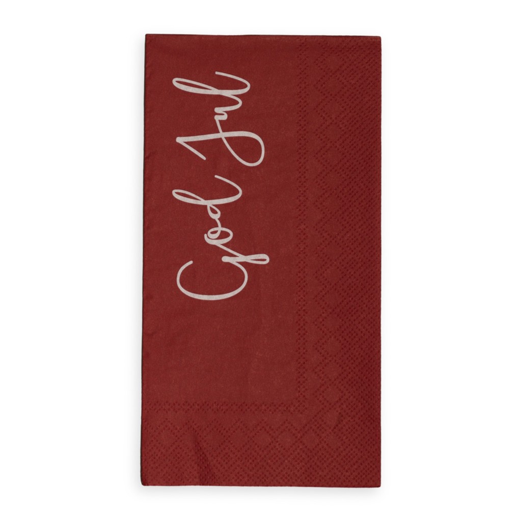 GOD JUL/ MERRRY CHRISTMAS Servett 16-pack - Röd - 3