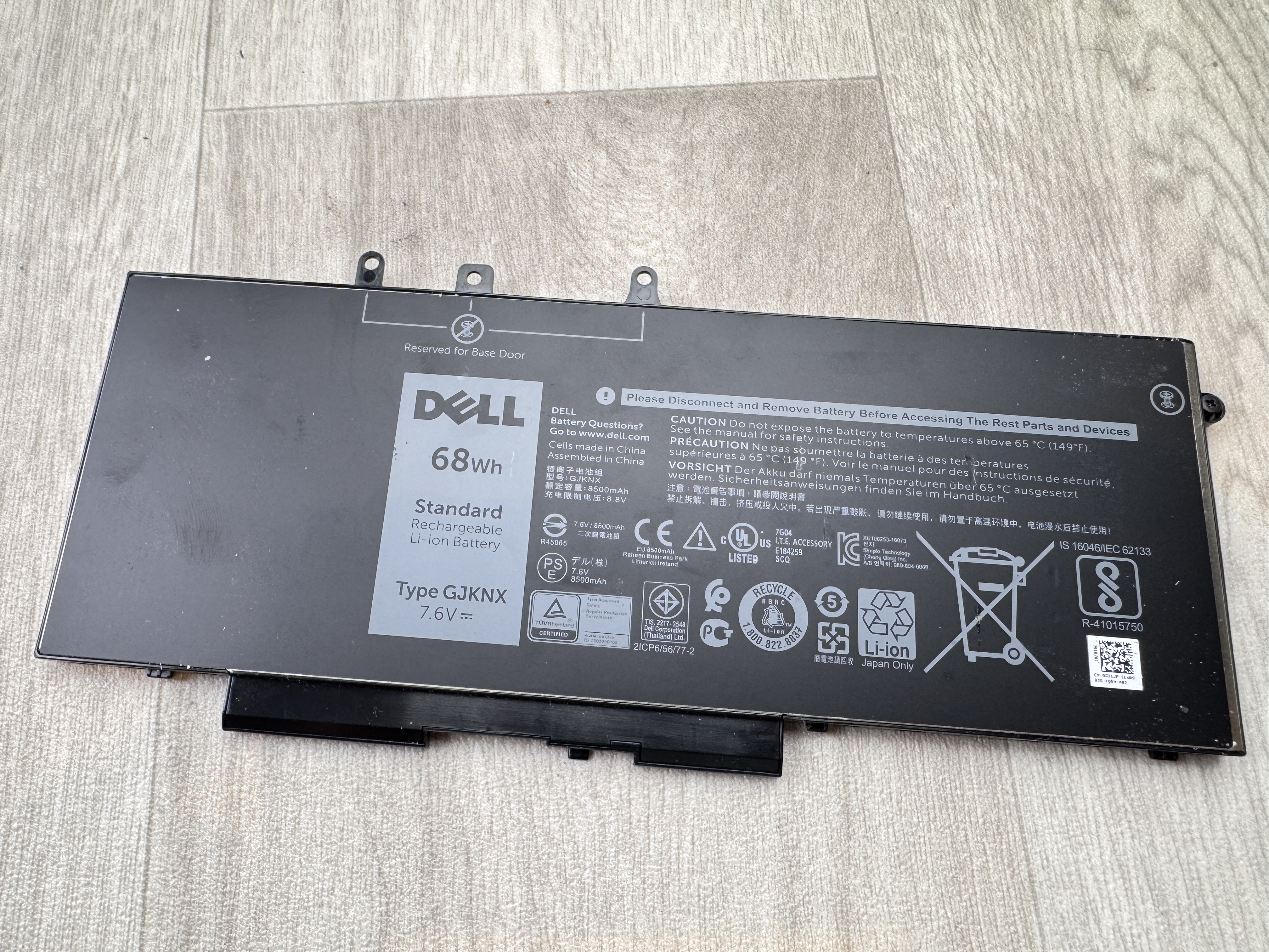 Begagnad Original GJKNX Batteri till Dell 5580 5480 5490 5280 5590 M3520 68WH 8500mAh
