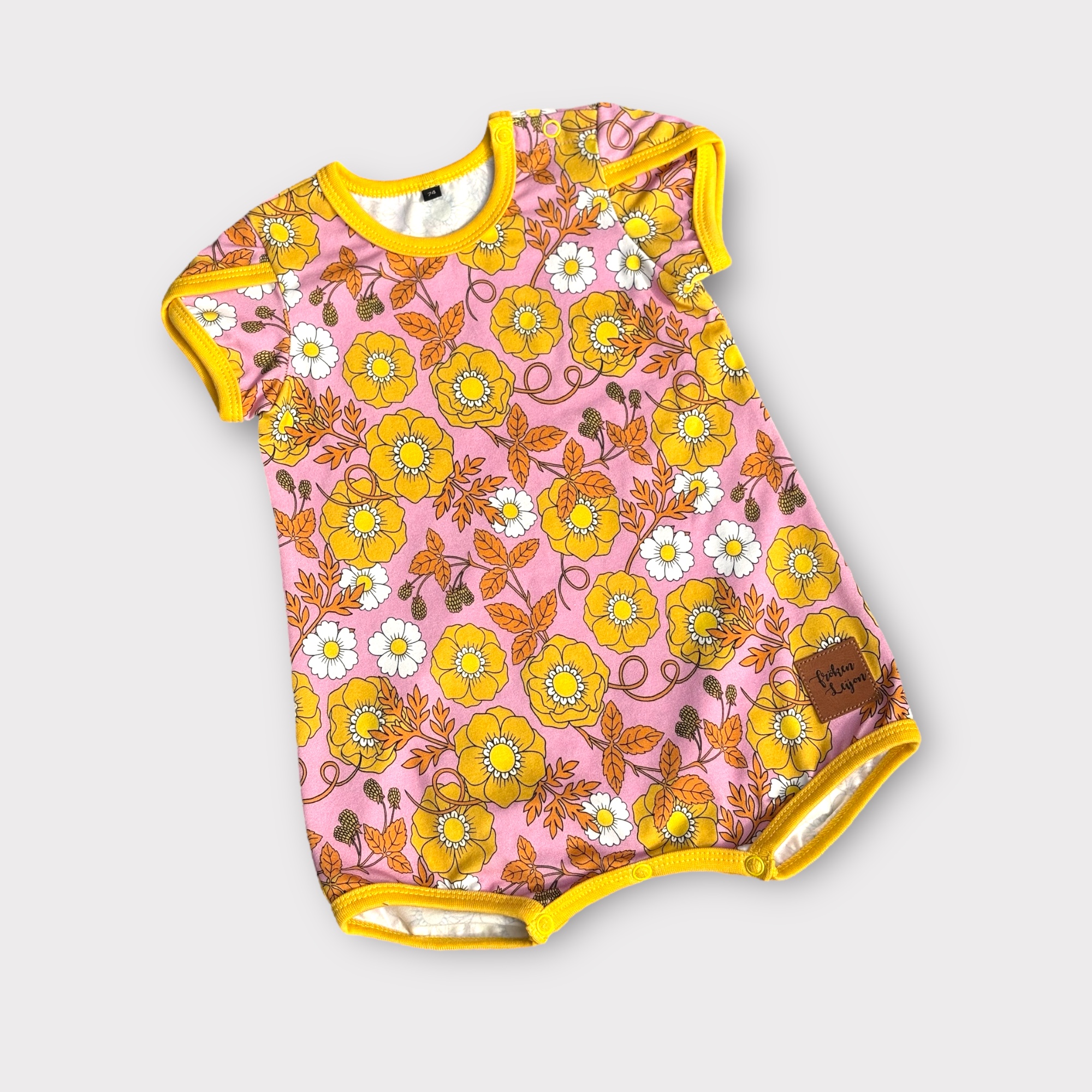 Baby romper "Alice" pink/yellow - 7