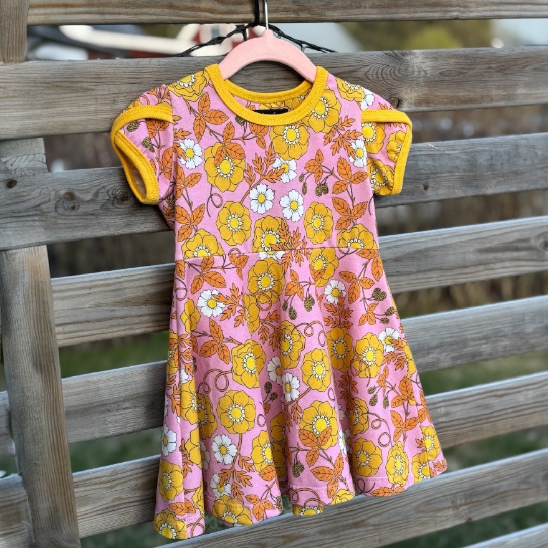 Kids dress "Alice" pink/yellow - 7