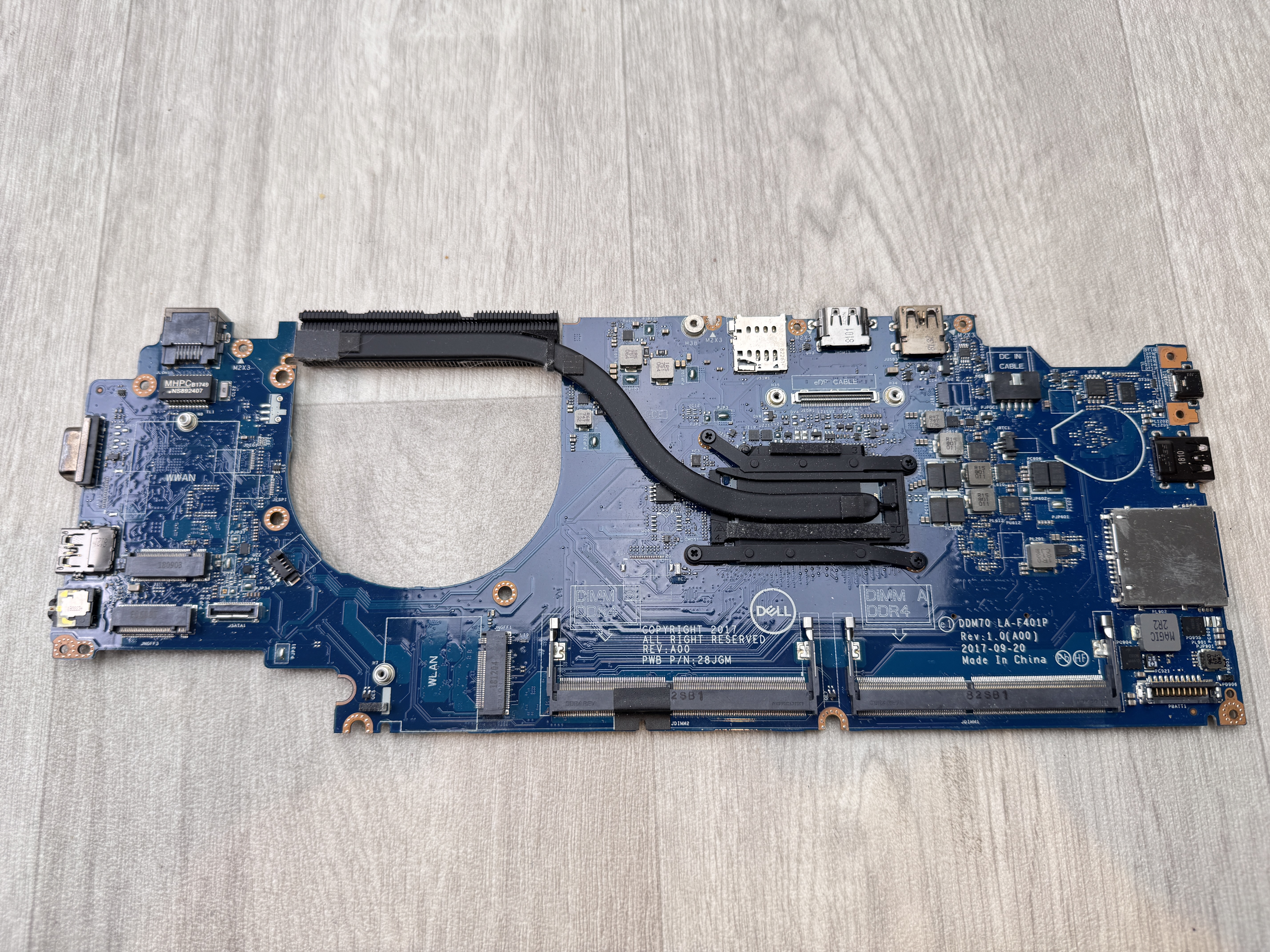 Moderkort Dell Latitude 5490 Core i5-8250U 3.4Ghz motherboard