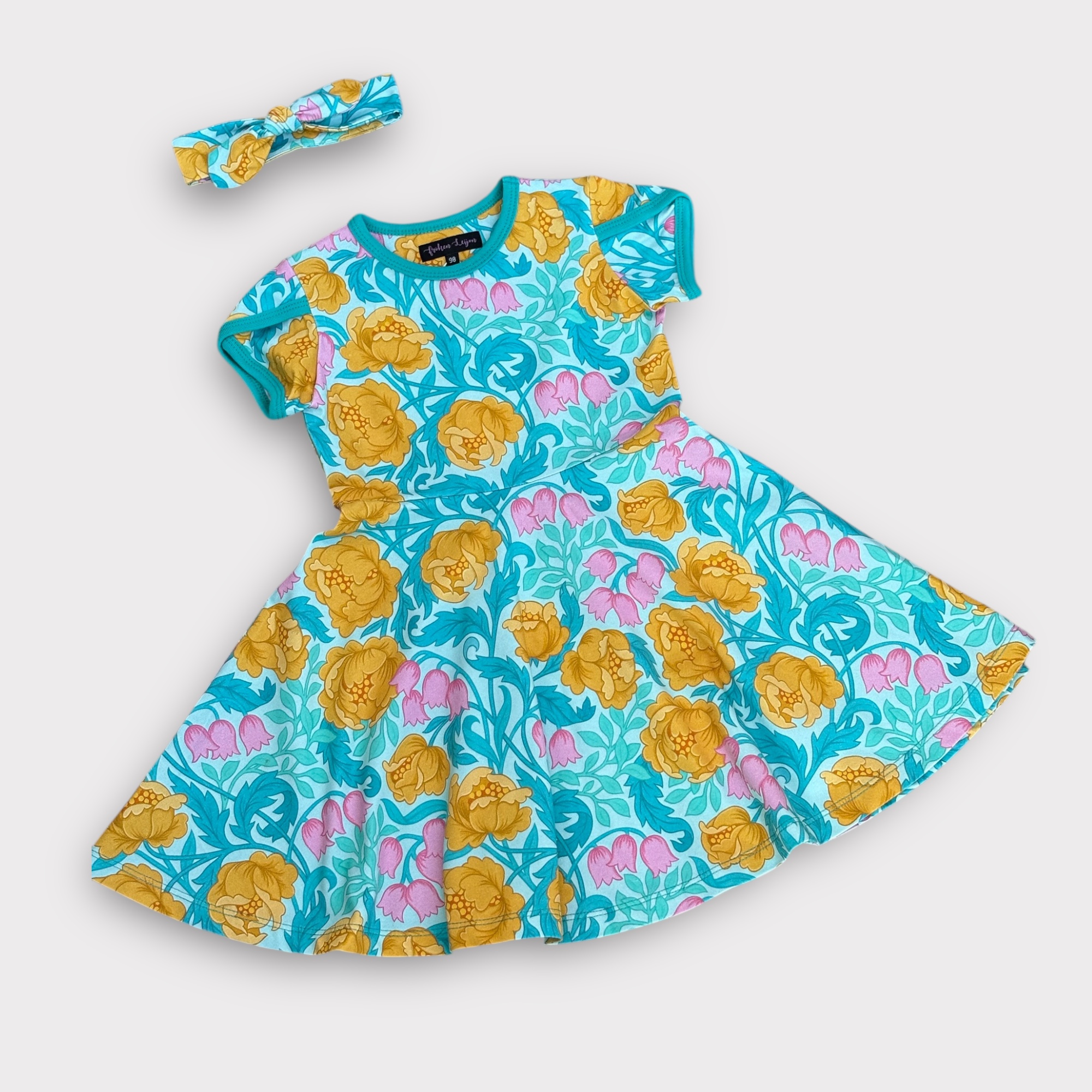 Children's dress "Rosie" turquoise