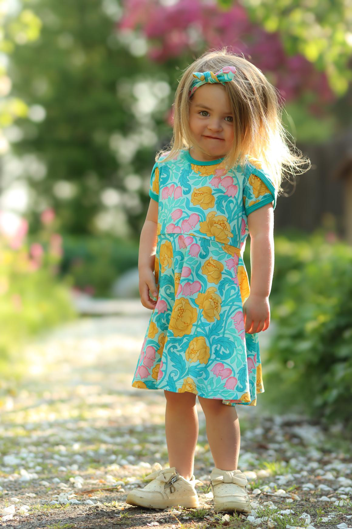 Children's dress "Rosie" turquoise