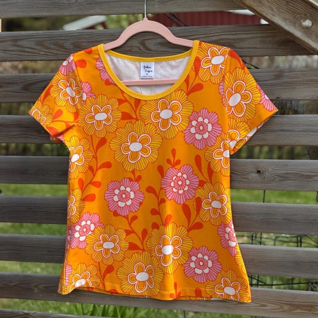 Damtopp kort ärm - "Esme" orange stl. M