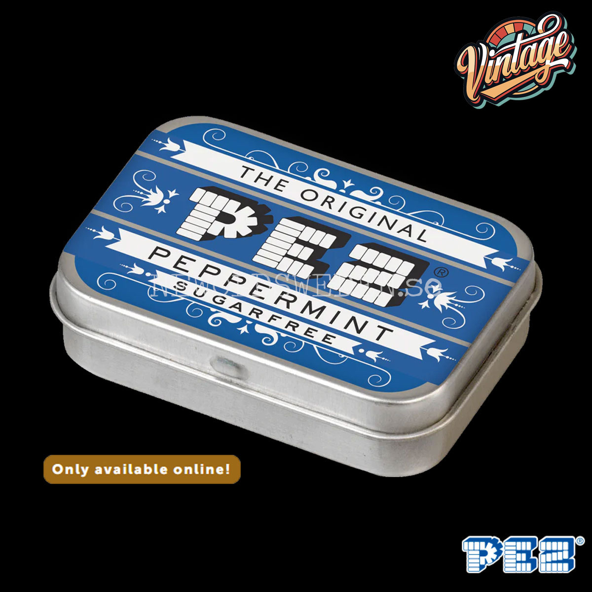 PEZ Nostaligc Tin Retro Blue + Candy - Retro