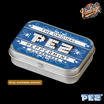 PEZ Nostaligc Tin Retro Blue + Candy - Retro