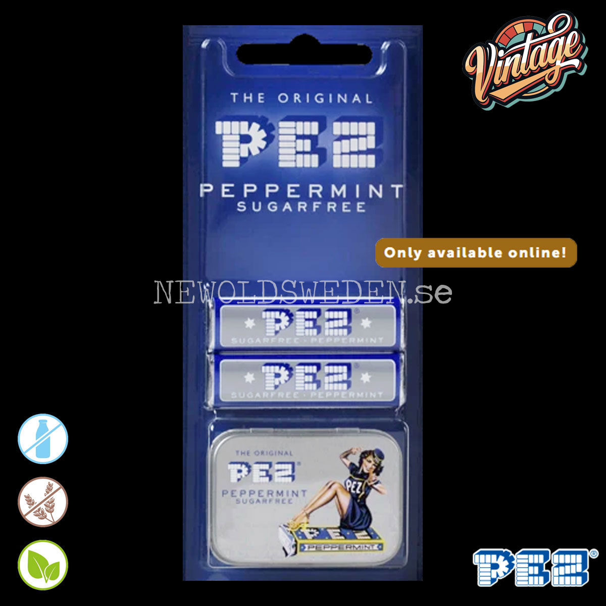 PEZ Nostaligc Tin Tin Sitting Lady + Candy - Retro - 2