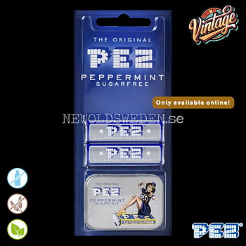 PEZ Nostaligc Tin Tin Sitting Lady + Candy - Retro
