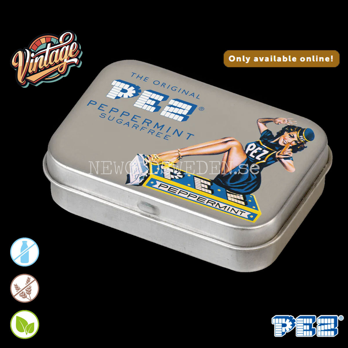 PEZ Nostaligc Tin Tin Sitting Lady + Candy - Retro - 4