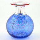 Bertil Vallien (Meridian 1989) Blue/Red Swelling Vase 19 cm