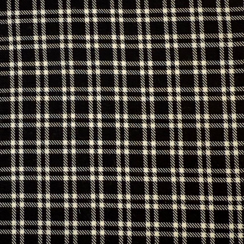 Pure Merino Twill Checks Black/White