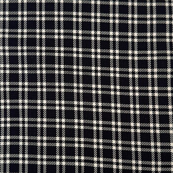 Pure Merino Twill Checks Navy/White