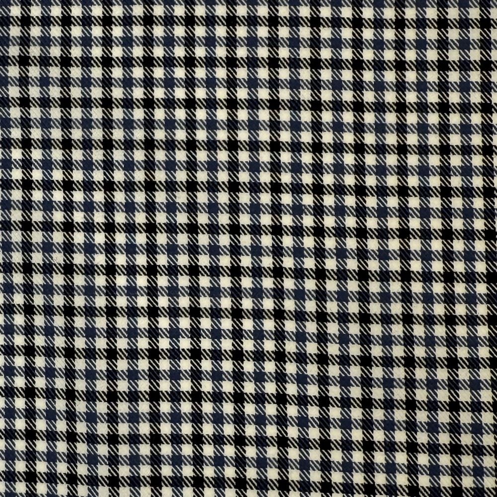 Pure Merino Twill Checks Blue/Black/White