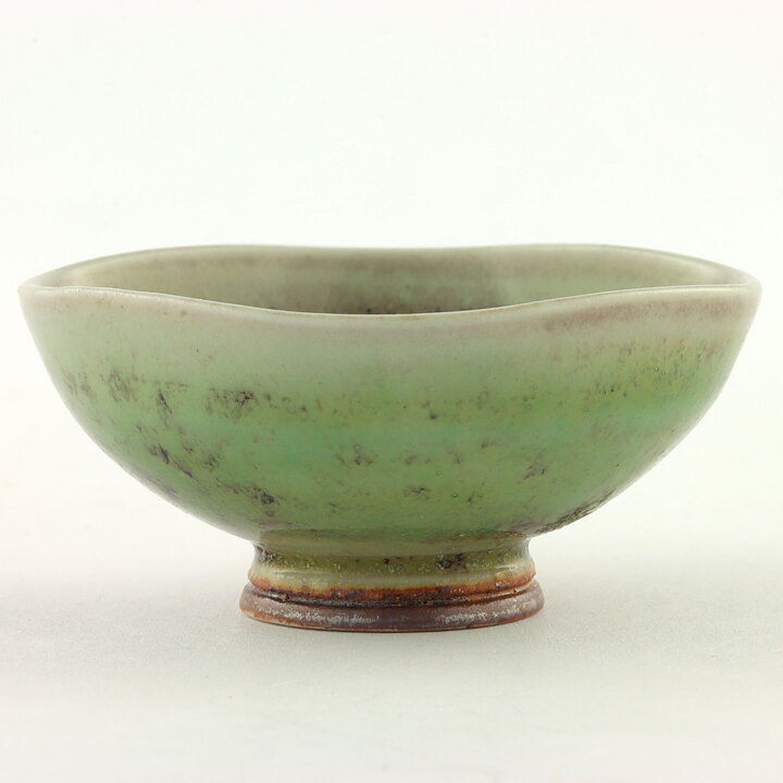 ベルント・フリーベリ  一点もの  赤茶色と青緑色のボウル  4.5cm  1974年