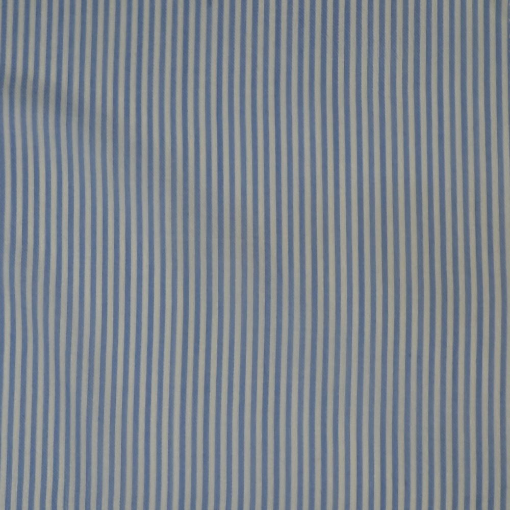 Merino Cotton Blend Striped Lt Blue/White