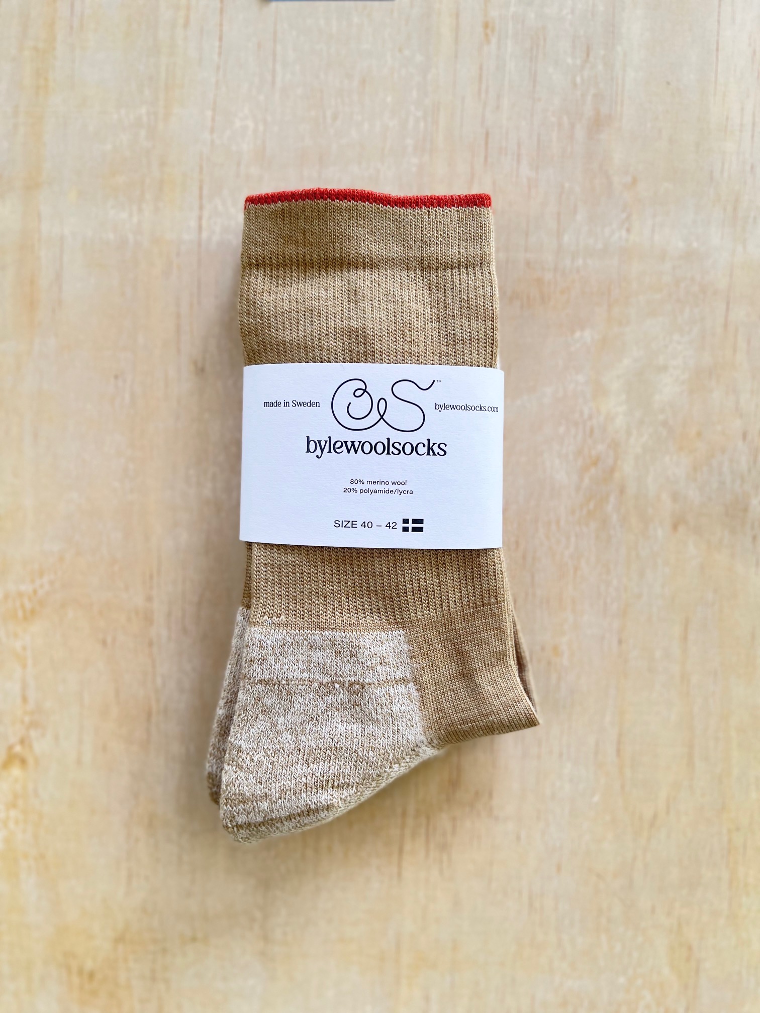 Filtad merinostrumpa Beige - 4