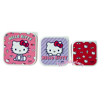Hello Kitty 3-Pack Stapelbara Matlådor i Rosa