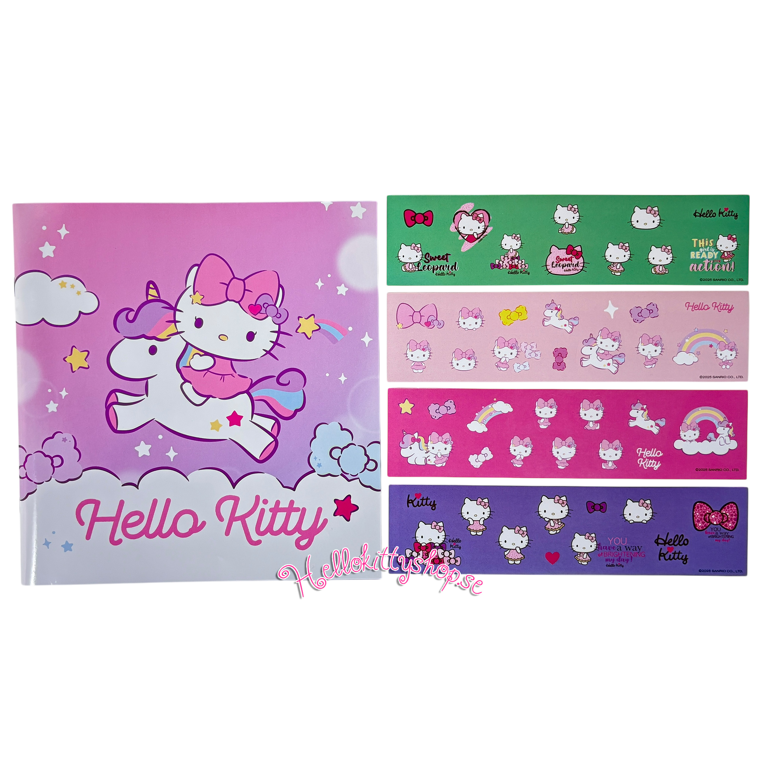Hello Kitty Klistermärkes Album med Klistermärken, 4 st ark - 50 st