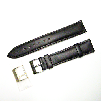 Brunt 18 mm premium läderarmband med  rostfritt spänne.