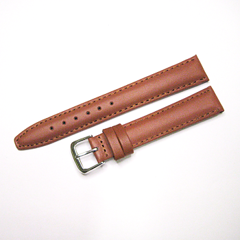 Ljusbrunt 16 mm läderarmband med  rostfritt spänne.