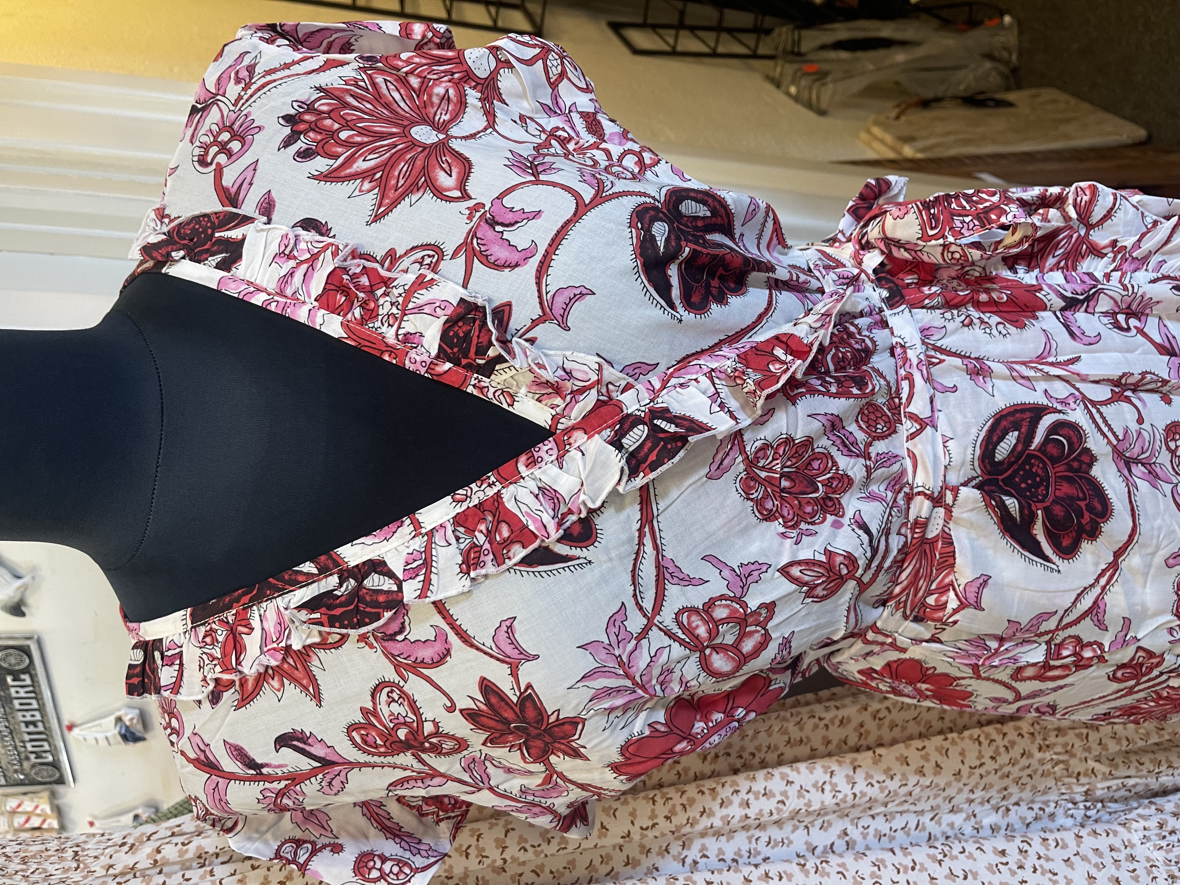 Coconut Milk Long Wrap Dress Tulip Red
