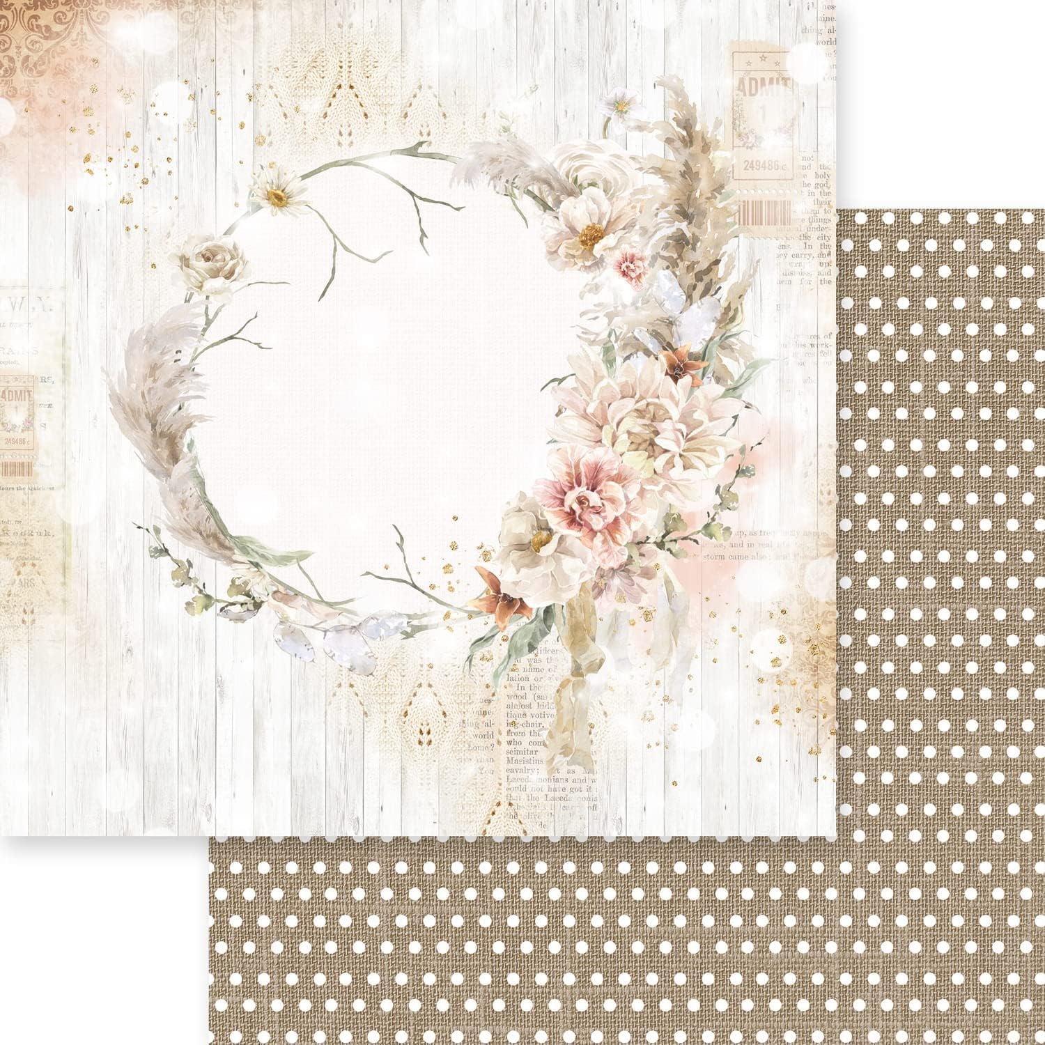 Dusty Blue Floral 12x12" paper pack, Memory Place  - 4