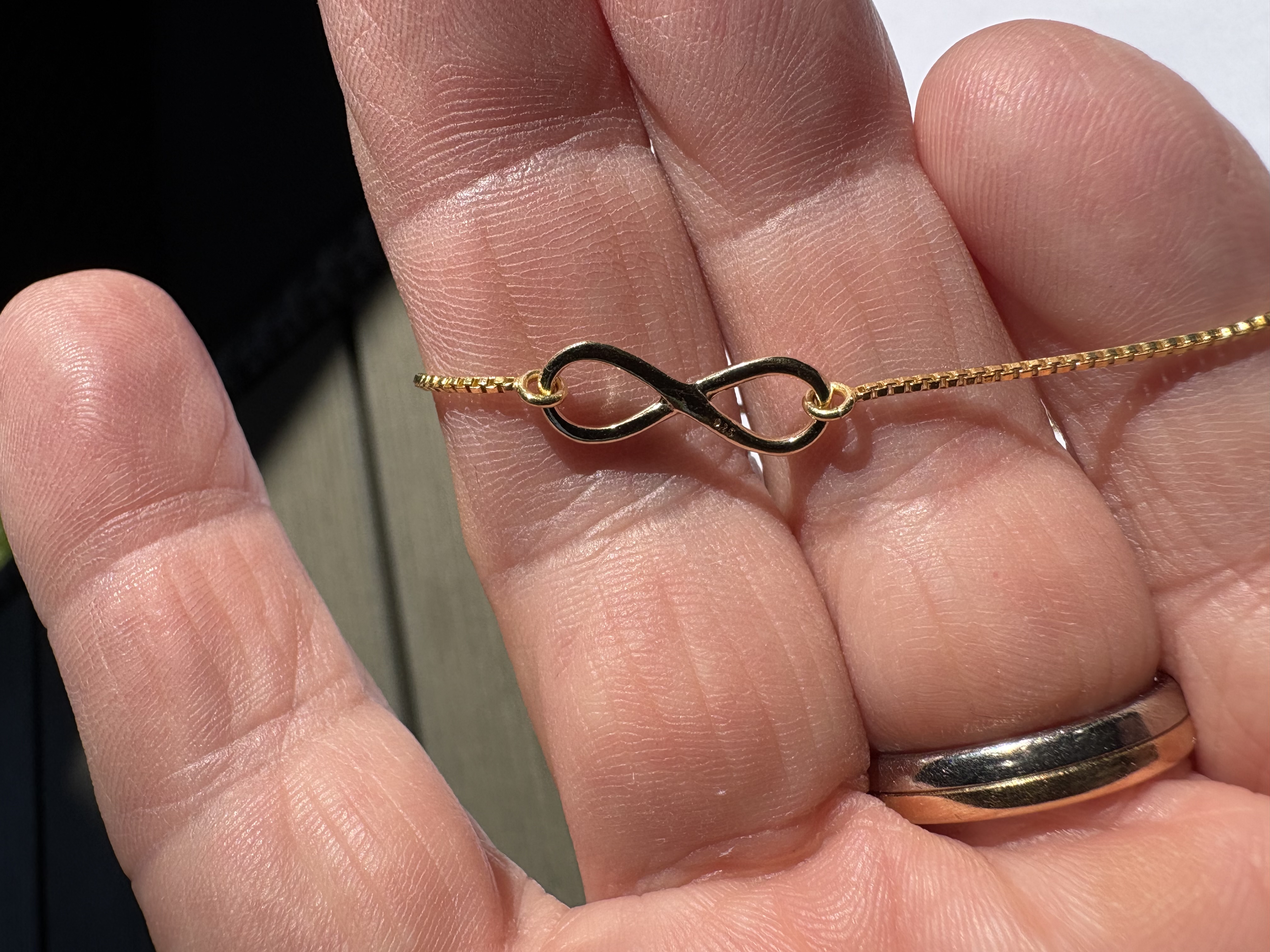 Sterling Silver Gold-plated Eternity Link 17.5 mm - 5