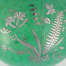 Wilhelm Kåge (Argenta 1938) Green Spherical Vase with Silver Decor 13 cm