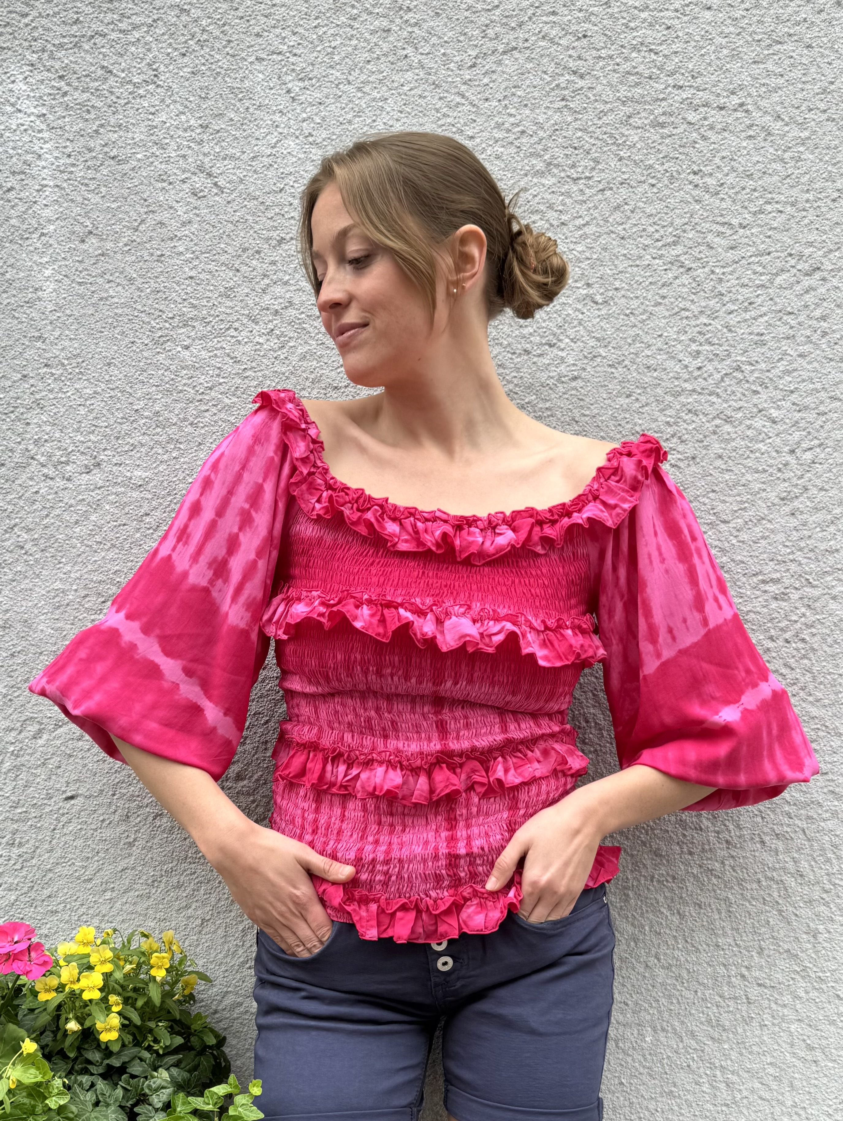 Kali top - fuxia/rose