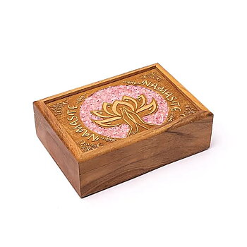 Tarot eller smyckeskrin lotus namaste rosenkvarts