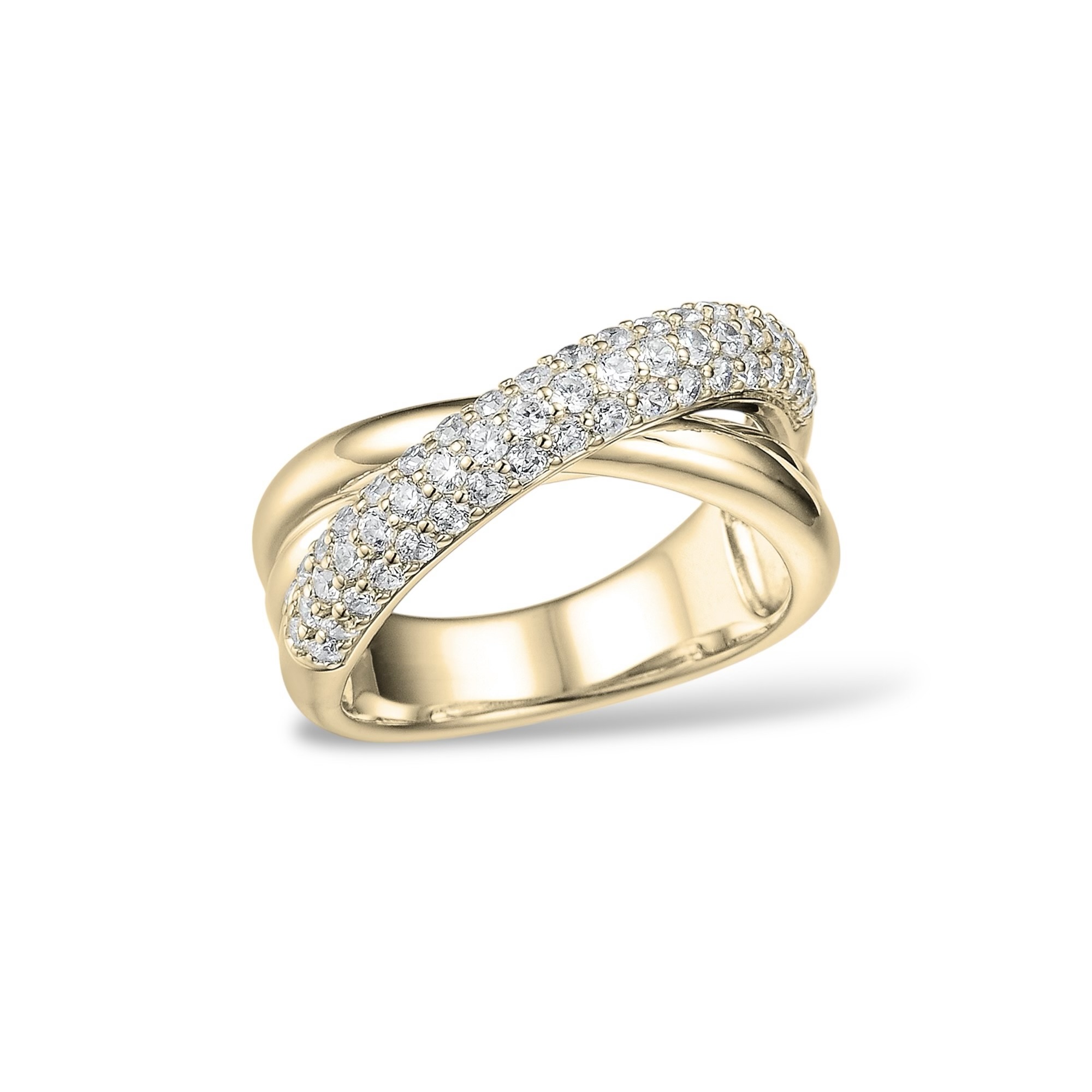 Coil pavé diamond ring large