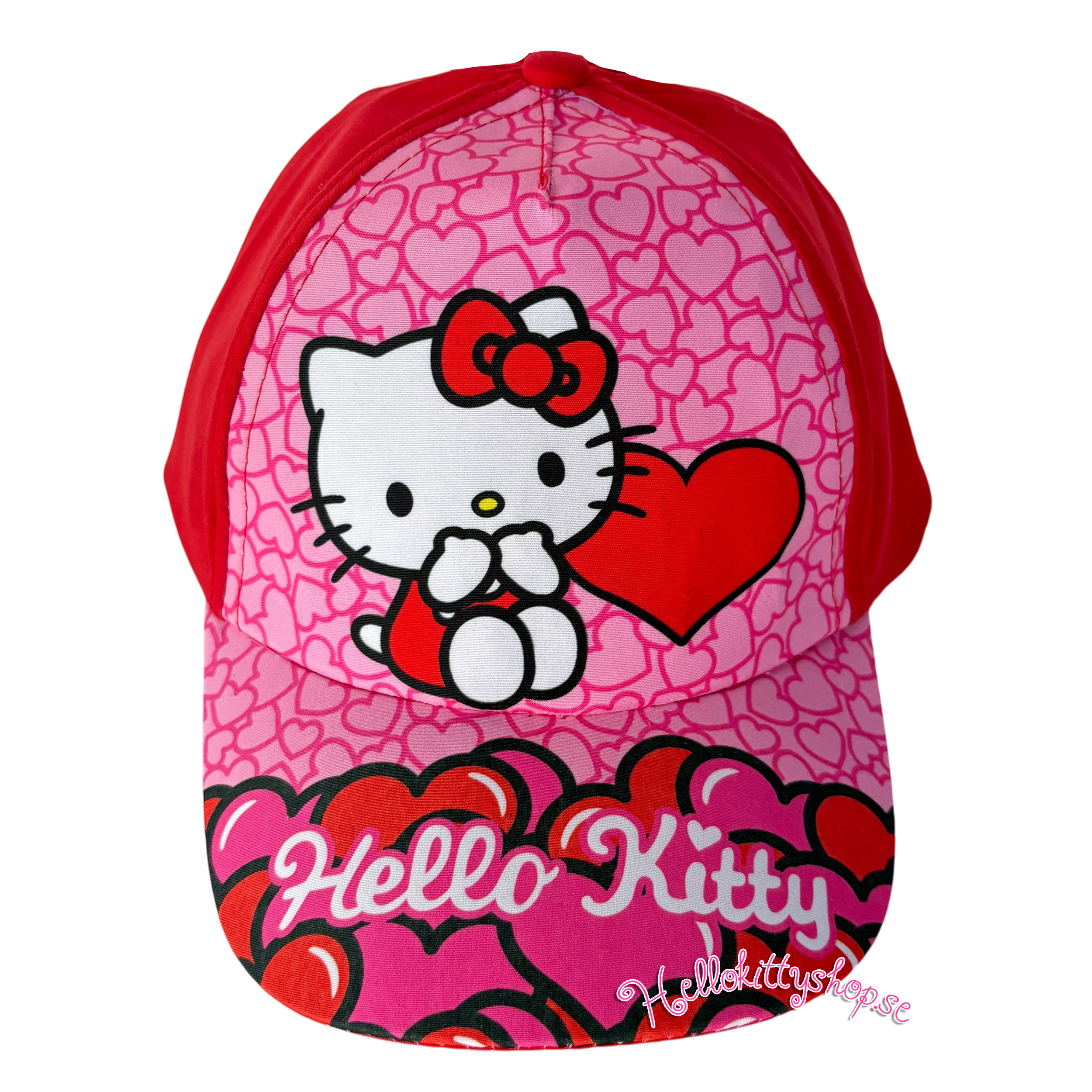 Hello Kitty Barn Keps - Röd/Rosa - Storlek 52 - 2
