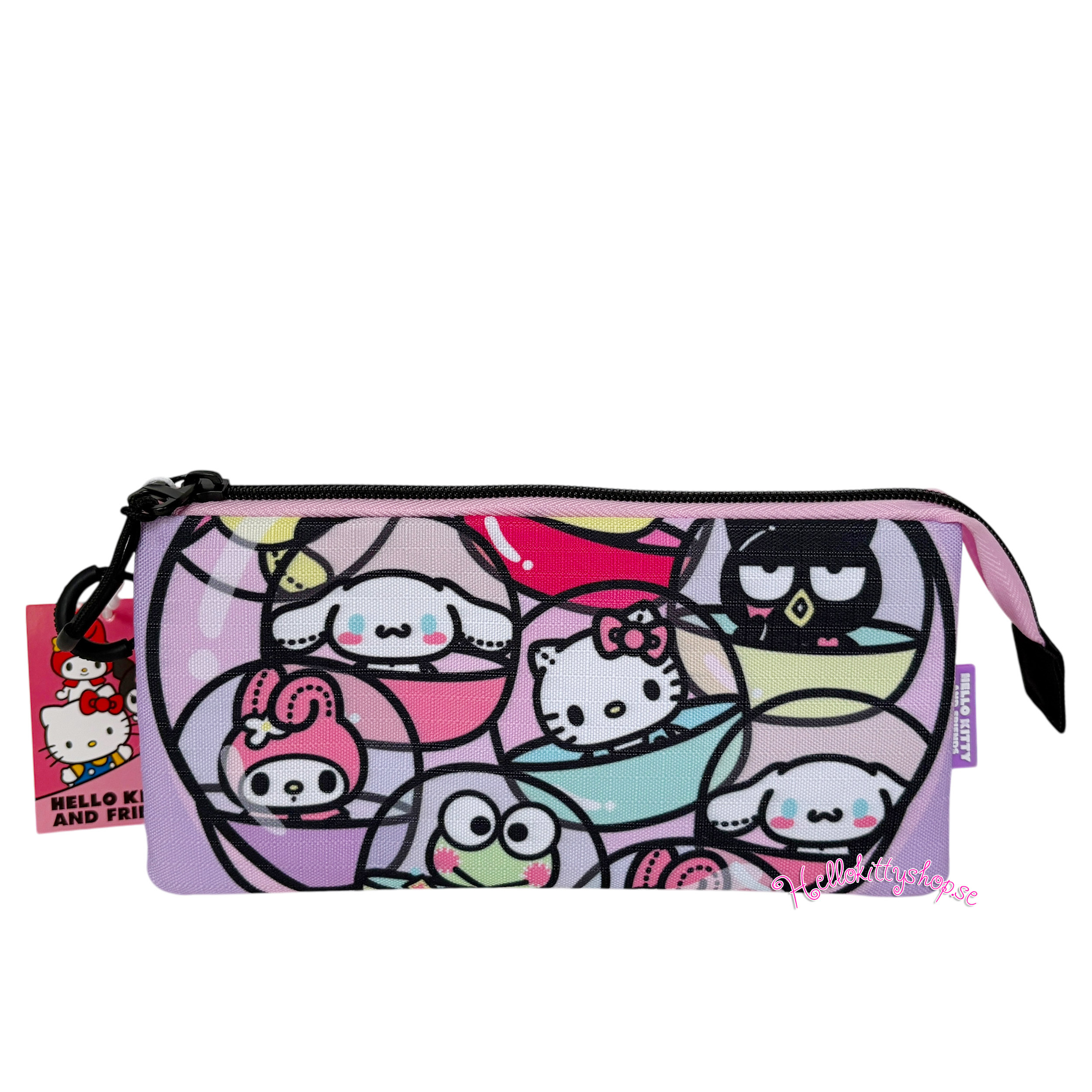 Sanrio Hello Kitty and Friends Pennfodral/Sminkväska - 3 fack - Gashapon