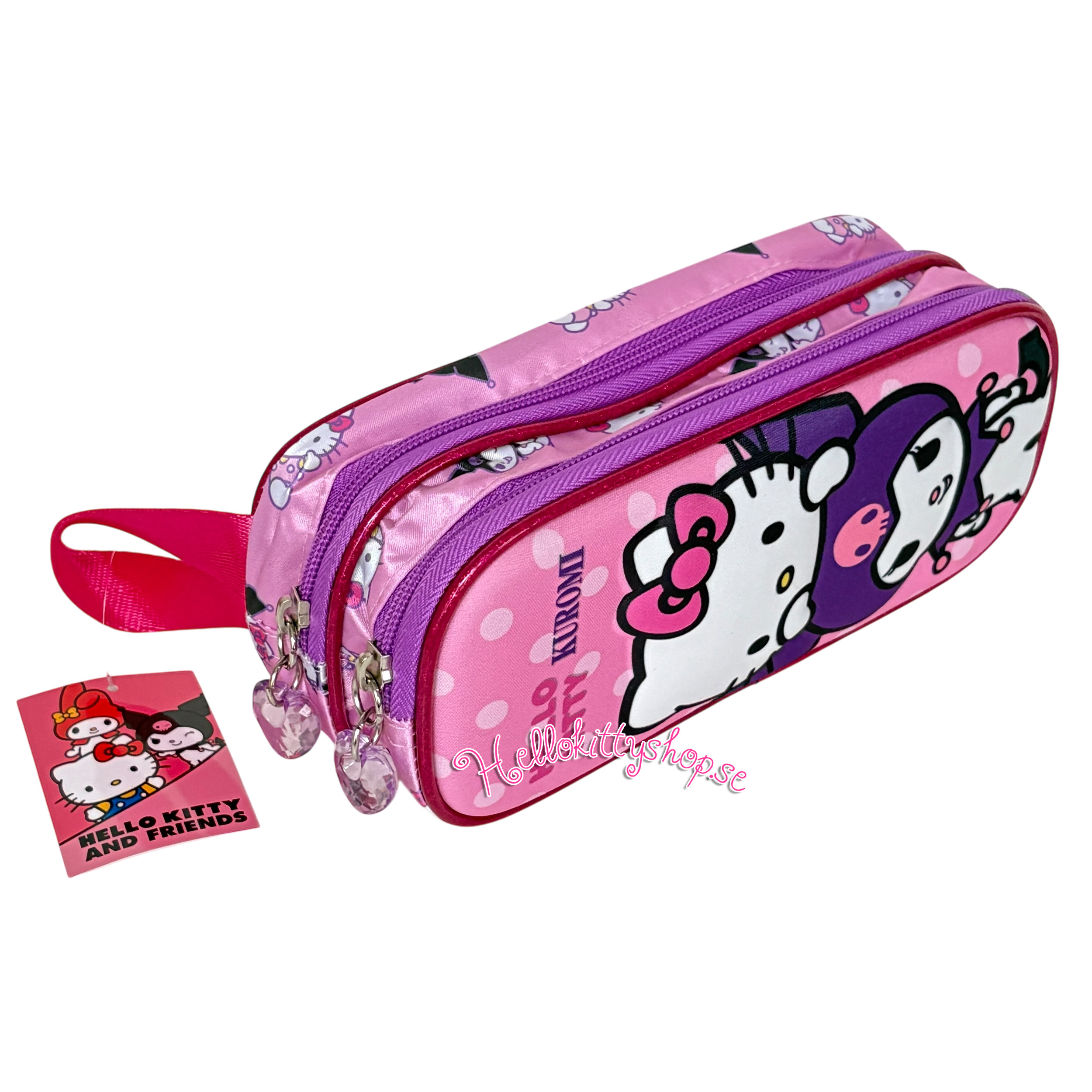 Hello Kitty & Kuromi 3D Präglat Pennfodral/Sminkväska - 2 fack - 2