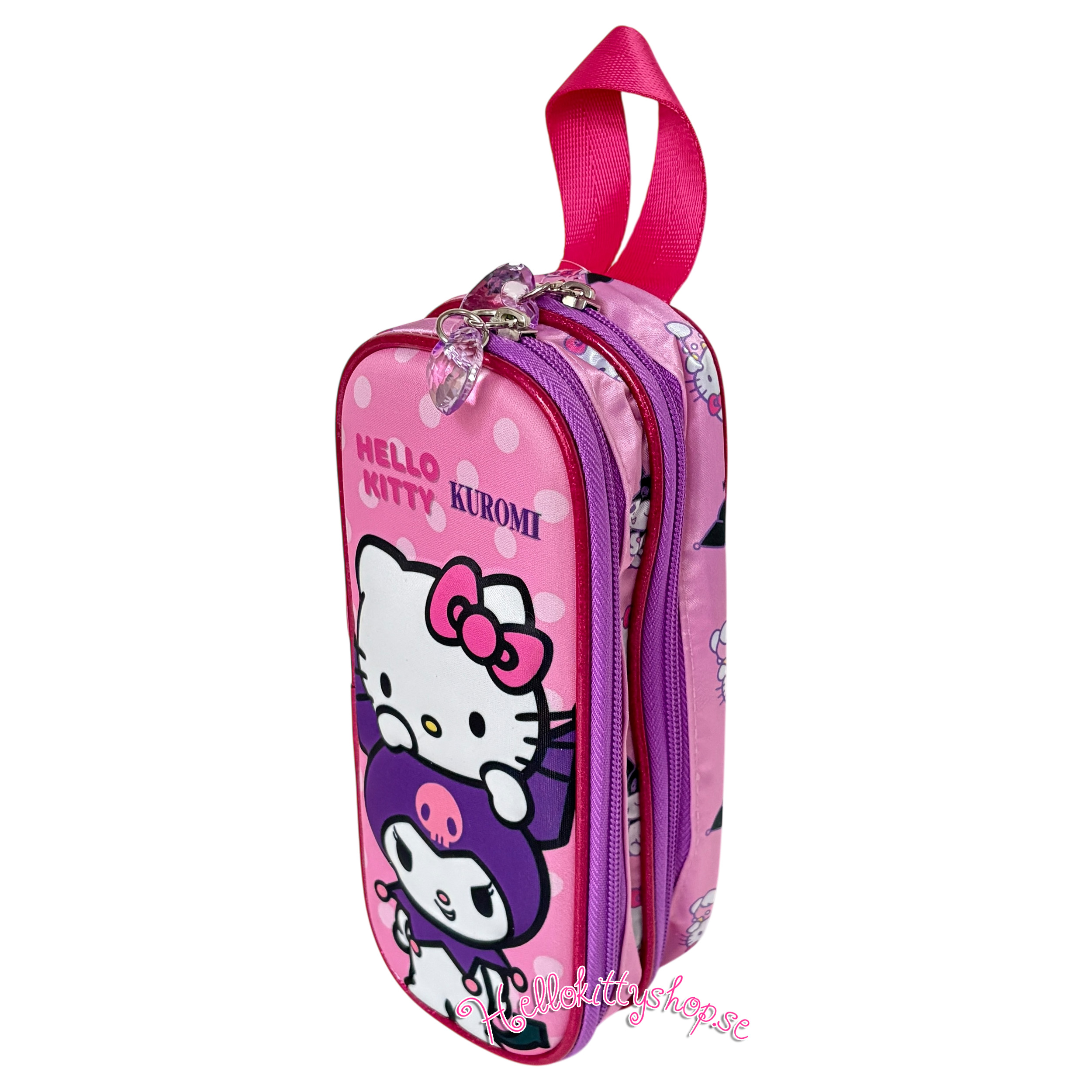 Hello Kitty & Kuromi 3D Präglat Pennfodral/Sminkväska - 2 fack