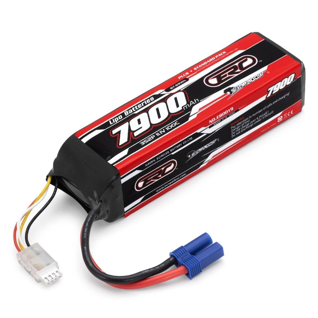 SUNPADOW Li-Po Batteri 3S 11,1V 7900mAh 100C EC5-Kontakt