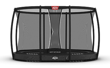 Studsmatta BERG InGround Grand Champion Grå 350x250 oval  Airflow PRO + skyddsnät Deluxe