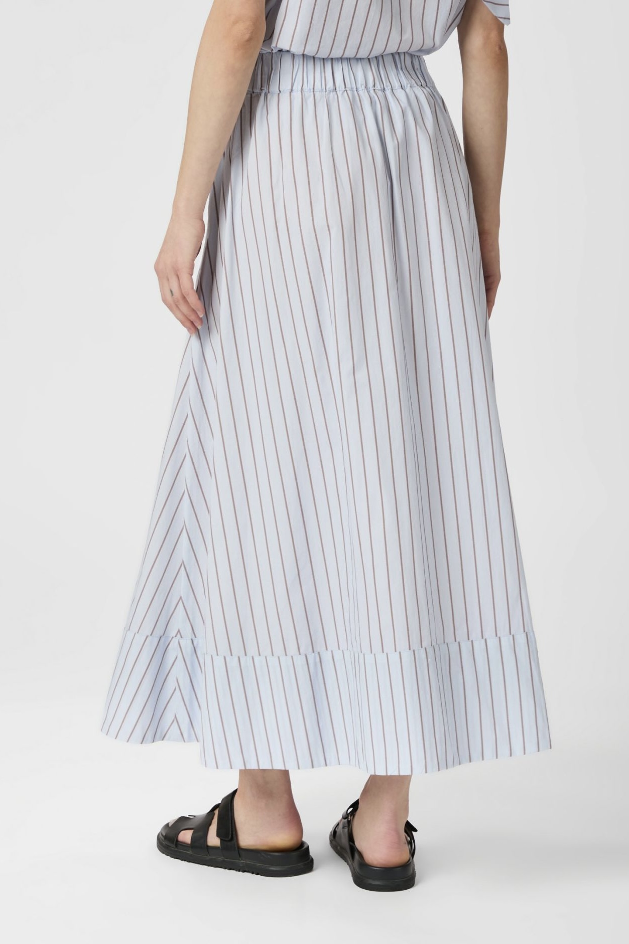 Neo Noir  - Yara Stripe Long Skirt Light Blue - 3