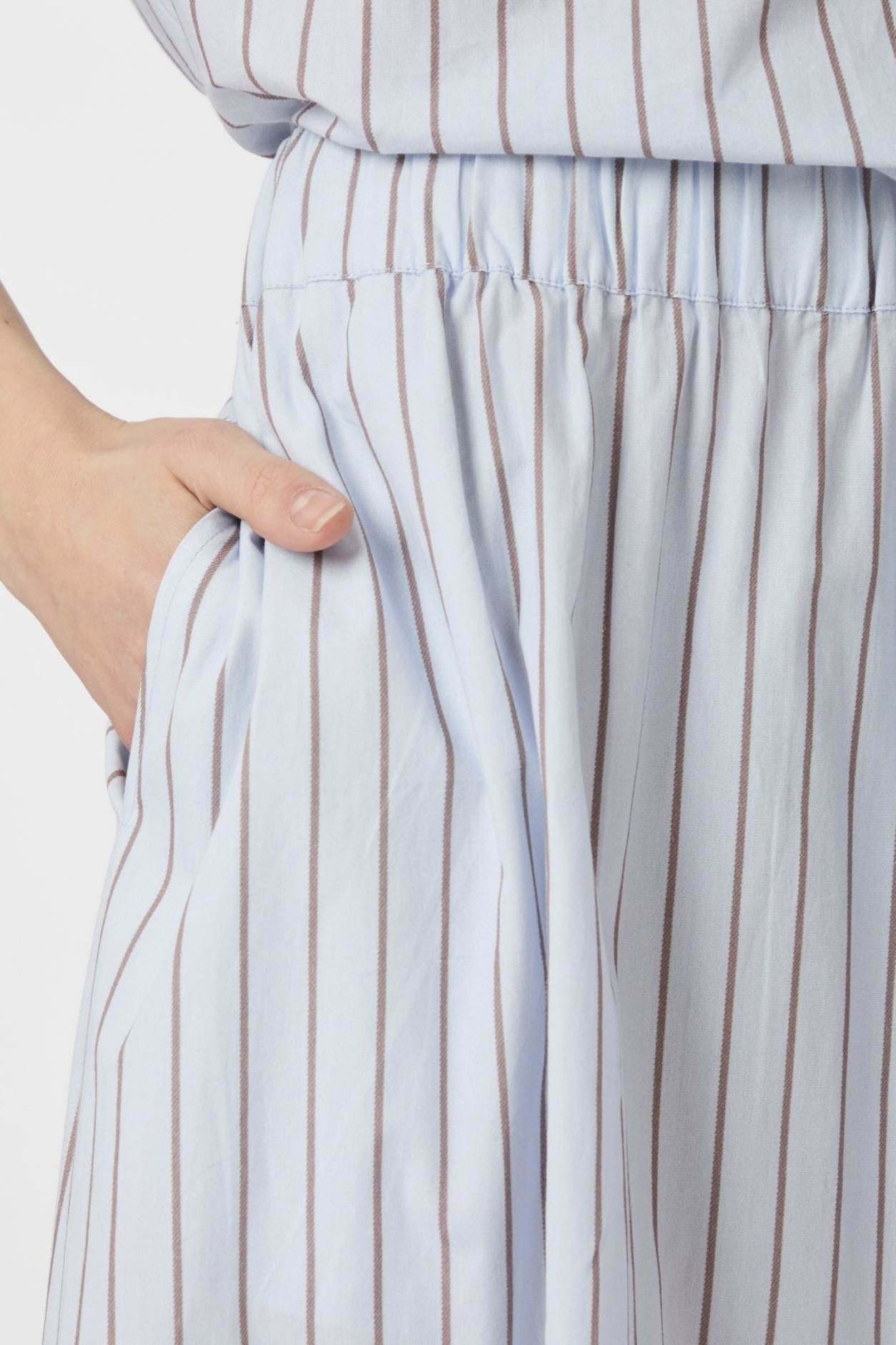 Neo Noir  - Yara Stripe Long Skirt Light Blue - 6