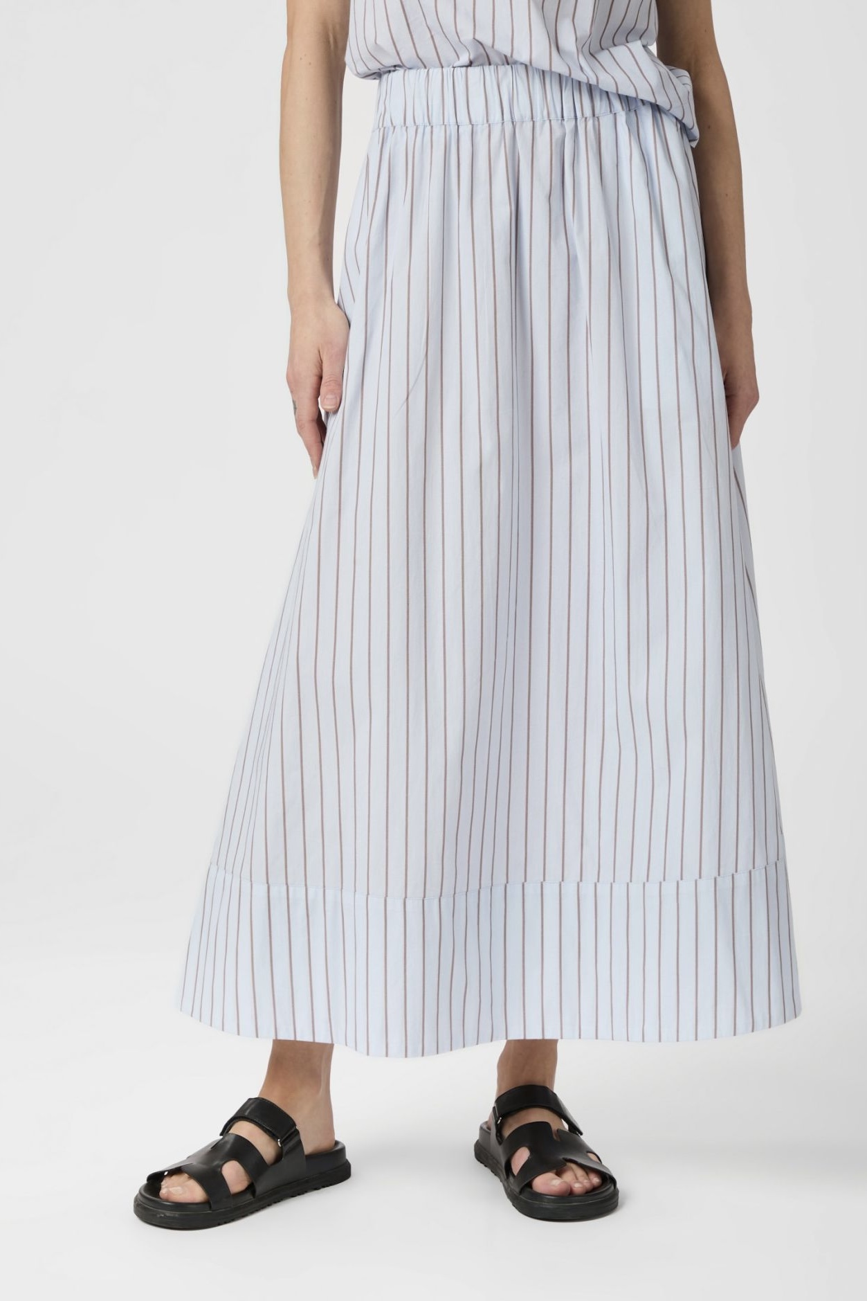 Neo Noir  - Yara Stripe Long Skirt Light Blue