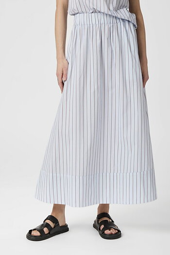 Neo Noir  - Yara Stripe Long Skirt Light Blue