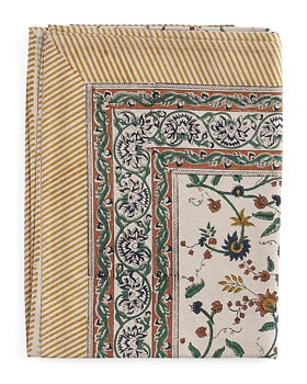Chamois Tablecloth Samode Ochre Blue/Green