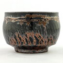 イサク・イサクソン  一点もの  黒/茶色のボウル  茶碗  (12cm)  2000年代  #6