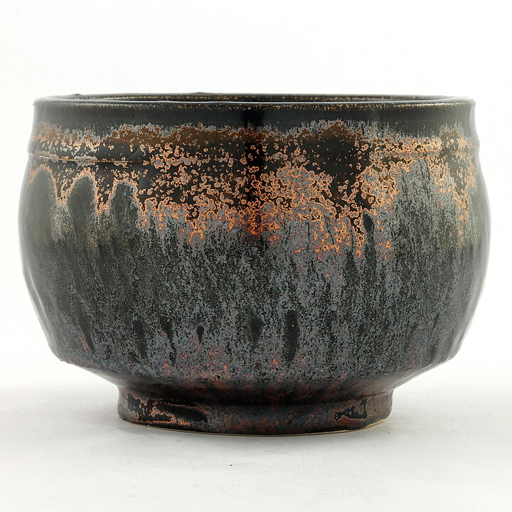イサク・イサクソン  一点もの  黒/茶色のボウル  茶碗  (12cm)  2000年代  #6