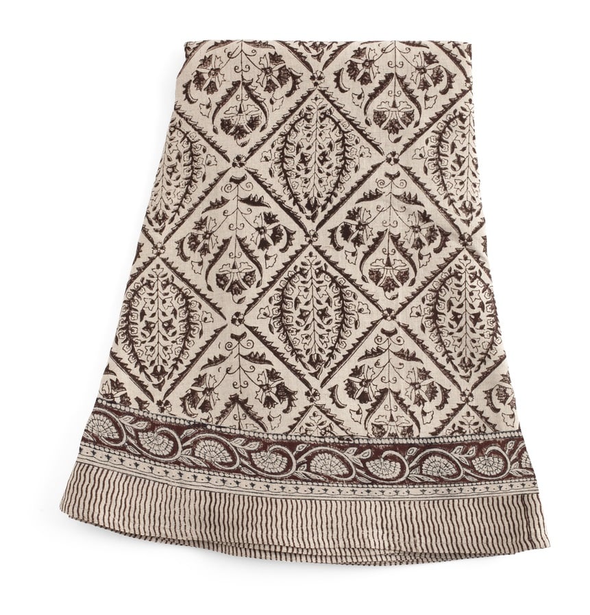 Chamois Rund Linneduk Jaipur Brown - 220cm